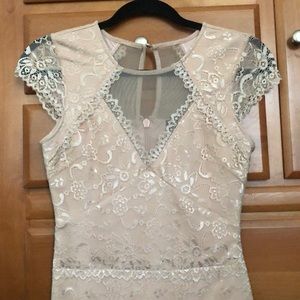 Bebe pink lace cocktail dress